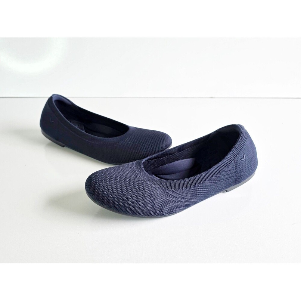 VIVAIA Claire Round Toe Flats Navy Blue Women's 40 9 Casual Comfort Sustainable